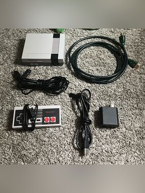 Nintendo Mini Classic Console with Grey/Black Housing and Red Button Controller